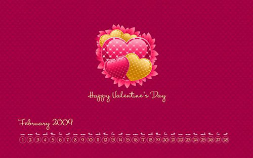 February Calendar Wallpaper Valentine Design