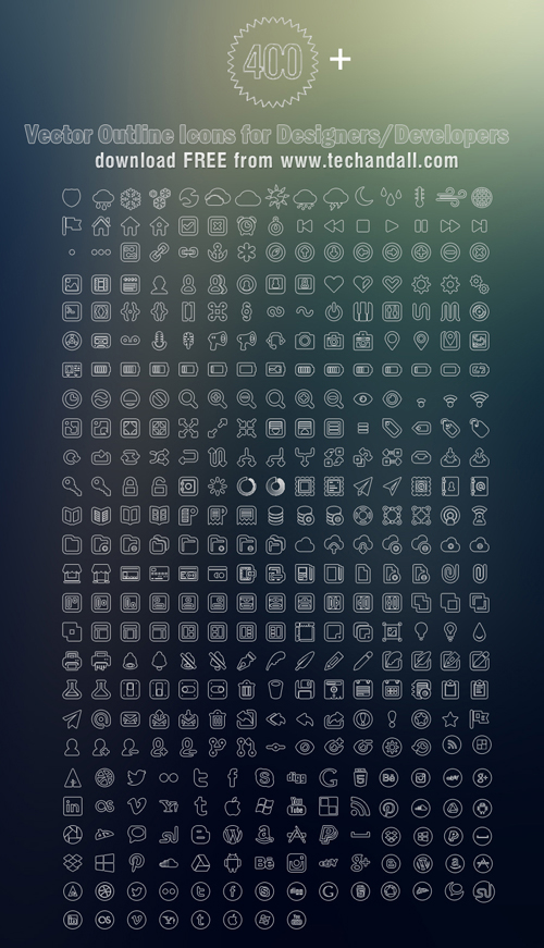 400+ Vector Outline Icon Set