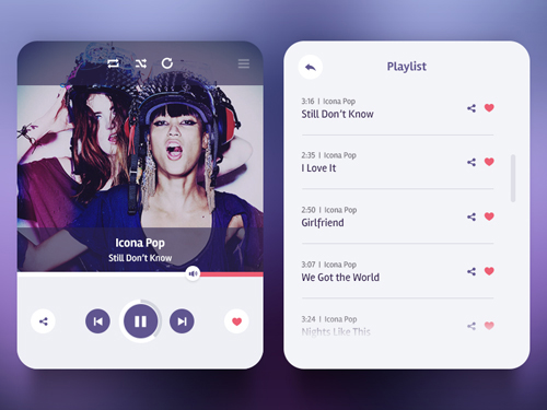 Music Player with Playlist PSD