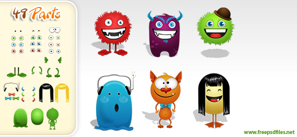 PSD_Monster_Creation_Kit_Preview_Small1 - best Free Photoshop Templates