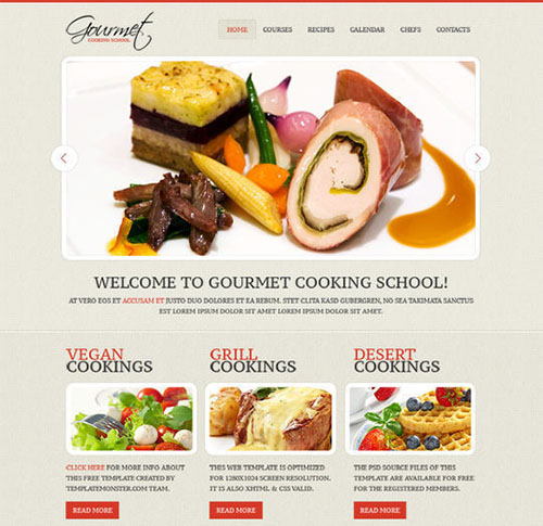 Tasty looking skin for culinary site