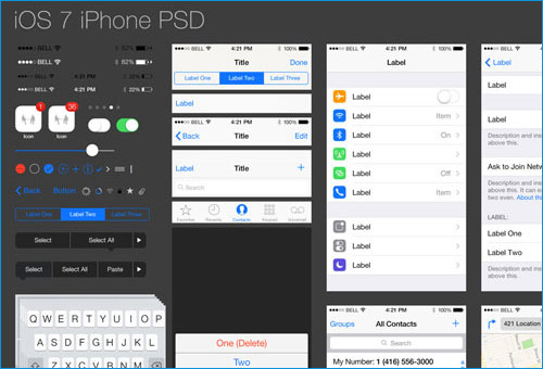 iOS7 GUI PSD (iPhone)